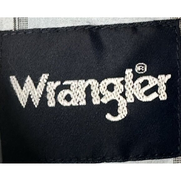 Wrangler Mens Shirt Western Cowboy Pearl Snap Embroidered Spell Out Button Up M - Picture 9 of 13